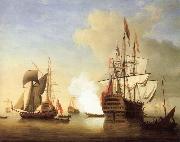 Monamy, Peter Stern view of the Royal William firing a salute